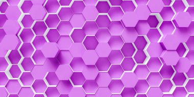 technology hexagon pattern background - 3d rendering - Illustration 