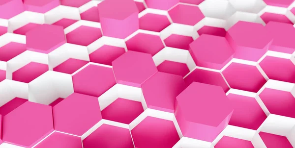 Rosa Kosmetische Schönheit Hexagon Hintergrund Rendering Illustration — Stockfoto