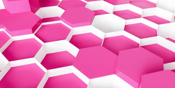 Rosa Hexagon Hintergrund Rendering Illustration — Stockfoto