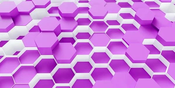 Lila Hexagon Hintergrund Rendering Illustration — Stockfoto