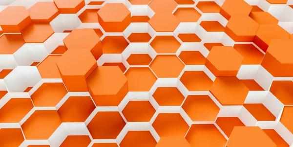 technology hexagon pattern background - 3d rendering - Illustration