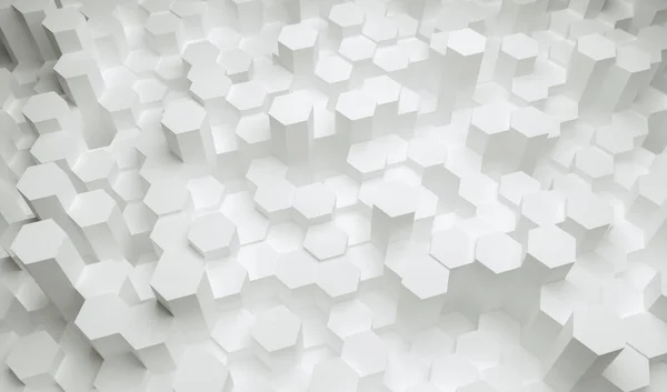 White Hexagons Background Pattern Rendering Illustration — Stockfoto