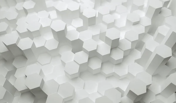 Abstract Paper Hexagon White Background Rendering Illustration — Stok fotoğraf