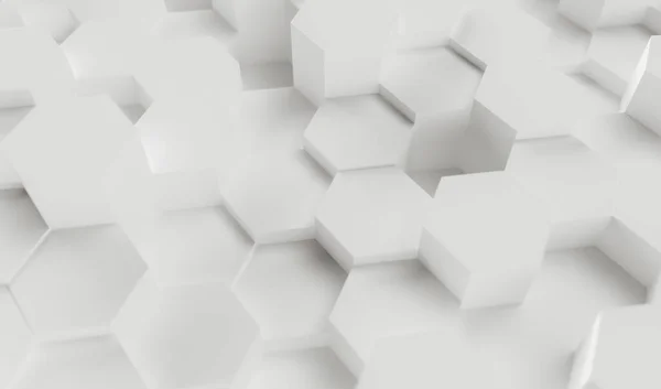 Abstract Paper Hexagon White Background Rendering Illustration — Stock Photo, Image