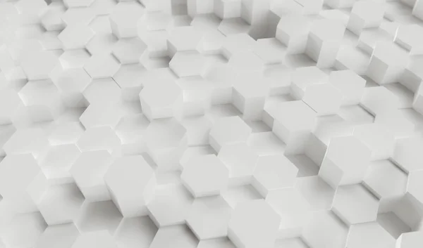 White Hexagons Background Pattern Gaming Concept Image Rendering Illustration — Stockfoto