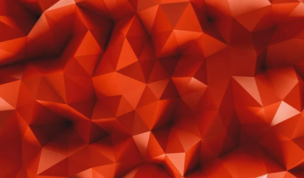 Fondo Polivinílico Bajo Abstracto Triángulos Colores Rojos Representación Ilustración — Foto de Stock