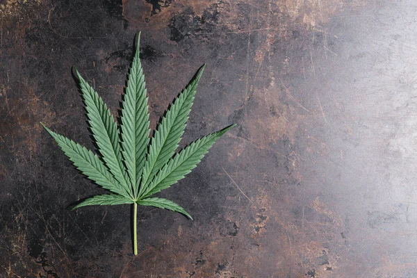 Plomb Cannabis Sur Vieille Surface Métallique Espace Copie Pour Votre — Photo
