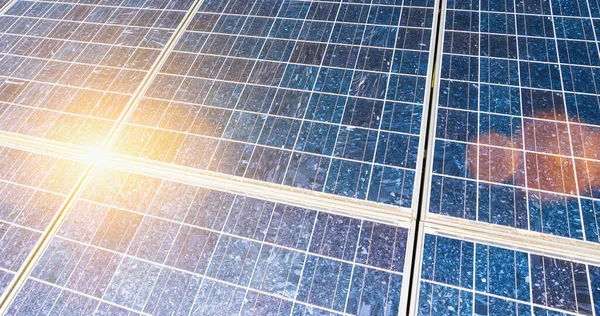 Painel Solar Fotovoltaico Fonte Eletricidade Alternativa — Fotografia de Stock