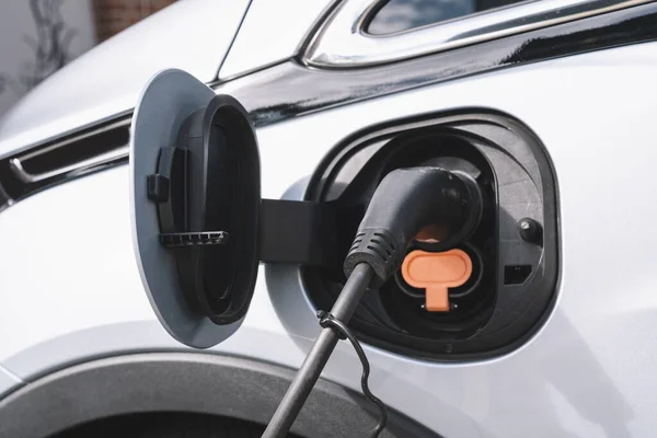 Stromversorgung Für Das Laden Von Elektroautos Ladestation Für Elektroautos Nahaufnahme — Stockfoto