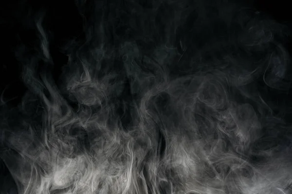 Fumée Isolée Sur Fond Noir — Photo
