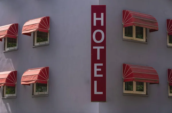 Segno Dell Hotel Concetto Viaggio Immagine — Foto Stock