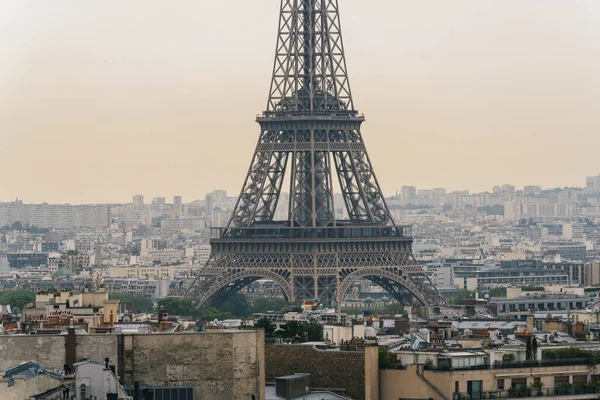 Paris Torre Eiffel Pôr Sol França — Fotografia de Stock