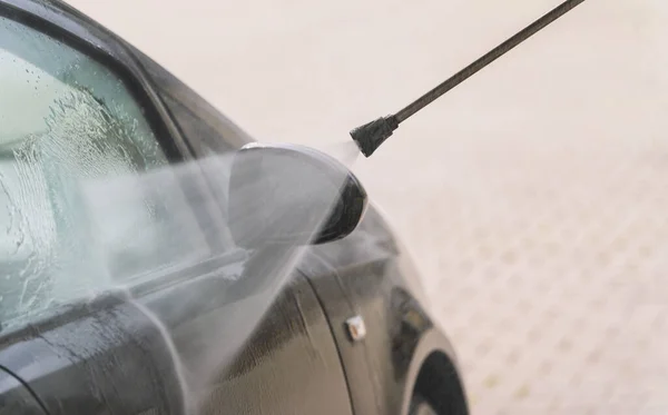 Car Washing Cleaning Car Using High Pressure Water — Stock Photo, Image