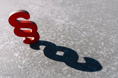 Sokaktaki paragraf sembolü, pankart boyutu, bireysel metnin için kopyalanma alanı.