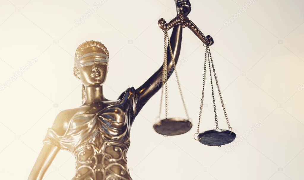 The Statue of Justice - lady justice or Iustitia / Justitia the Roman goddess of Justice - legal law concept image