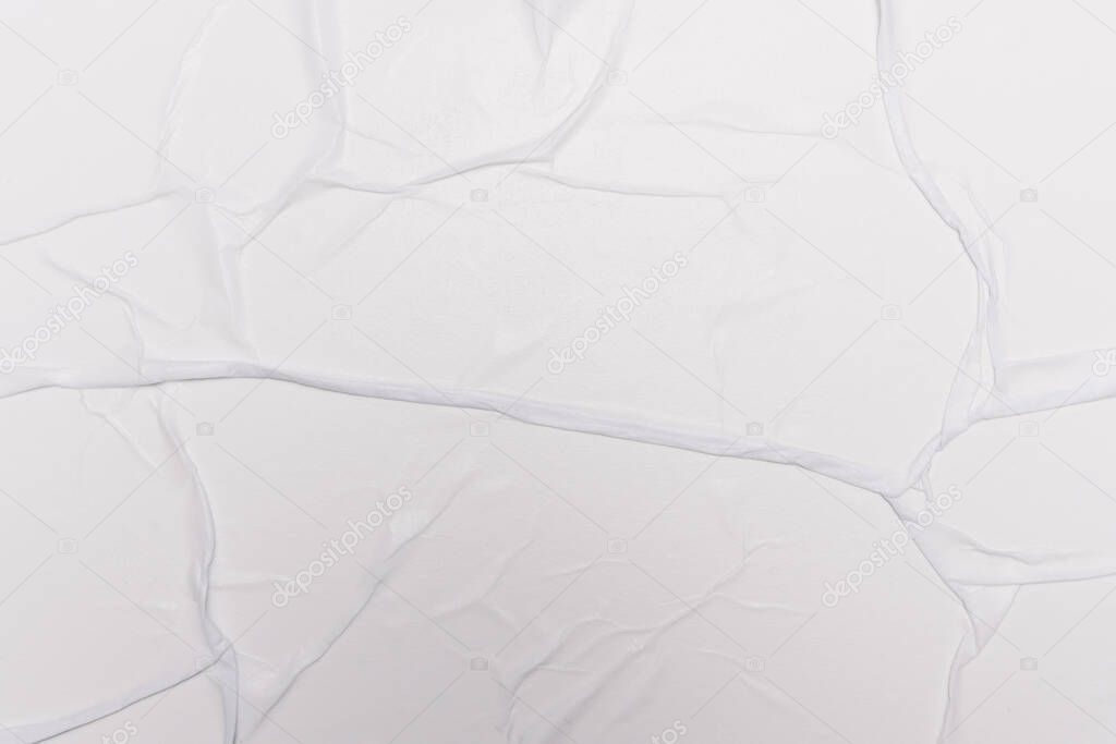 crumpled wet white paper texture, grunge background