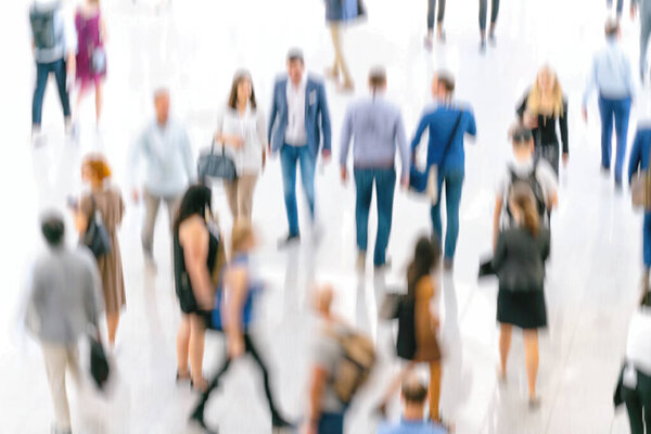 Abstract blur people in press conference event or corporate exhibition seminar meeting party