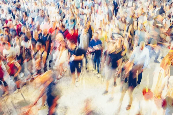 crowd of people in a shopping street