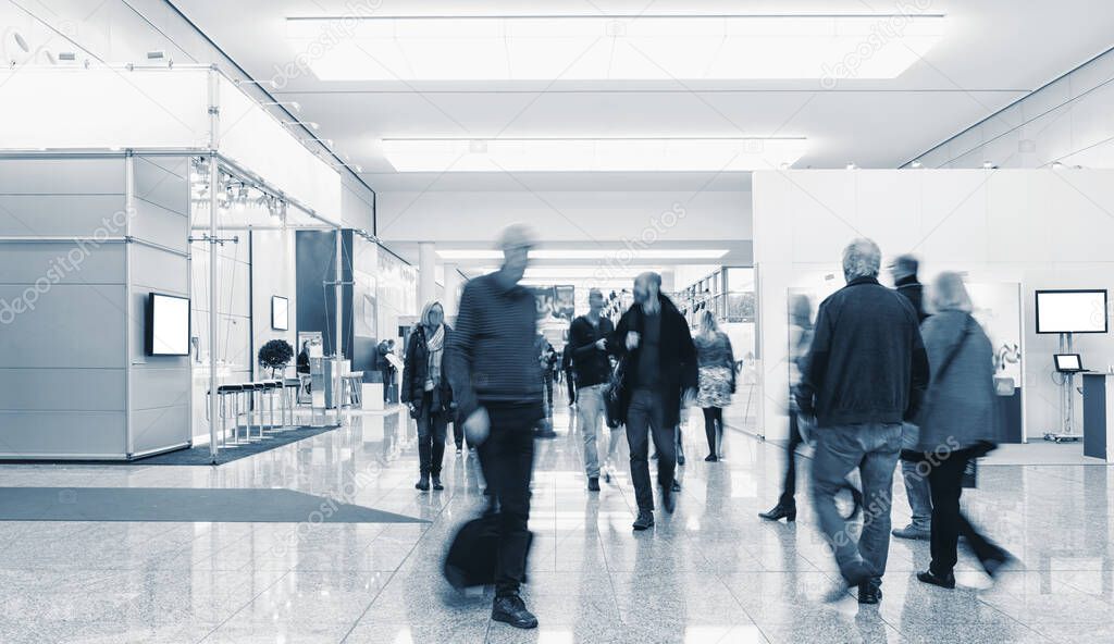 Crowd of anonymous people walking