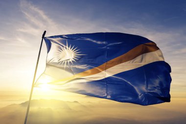 Marshall Adaları Ulusal bayrak Tekstil Kumaş kumaş üst sallayarak