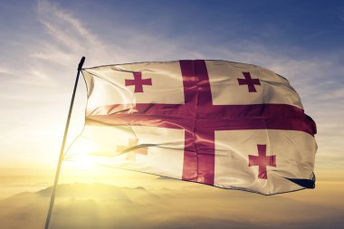 Georgia ulusal bayrak Tekstil Kumaş kumaş üst sallayarak