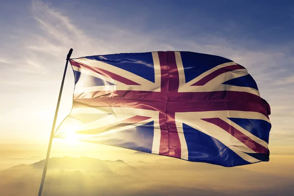 Bandera Nacional Del Reino Unido Tela Textil Ondeando Parte Superior — Foto de Stock
