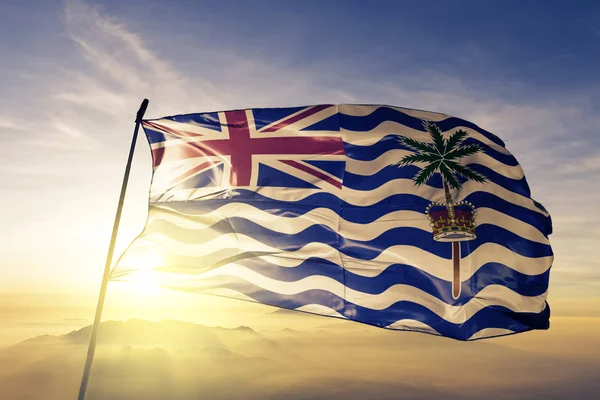 Bandeira Nacional Território Indiano Britânico Tecido Têxtil Acenando Topo — Fotografia de Stock