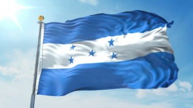 Honduras bayrağı 3d işleme video döngü sorunsuz. 3 in 1: luma mat Ae içinde kolay kırpma için olarak izole üzerinde yeşil ekran ve alfa kanalı içerir. Güzel Tekstil Kumaş kumaş döngü sallayarak