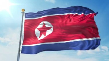 Kuzey Kore bayrağı 3d işleme video döngü sorunsuz. 3 in 1: luma mat Ae içinde kolay kırpma için olarak izole üzerinde yeşil ekran ve alfa kanalı içerir. Güzel Tekstil Kumaş kumaş döngü sallayarak