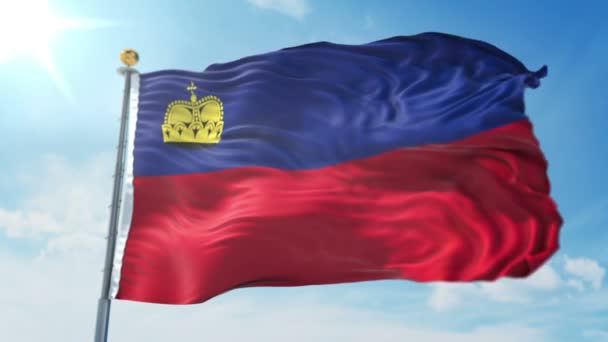Liechtenstein Bandiera Senza Soluzione Continuità Loop Video Rendering Include Isolato — Video Stock
