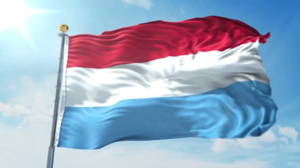 Bandera Luxembourg Bucle Sin Fisuras Renderizado Vídeo Incluye Aislado Pantalla — Vídeos de Stock