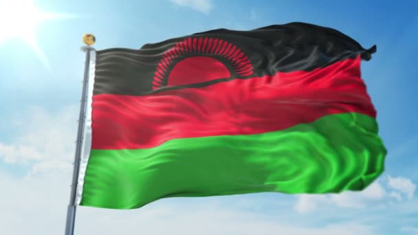 Malavi Bayrak Işleme Video Döngü Sorunsuz Luma Mat Içinde Kolay — Stok video