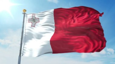 Malta bayrağı 3d işleme video döngü sorunsuz. 3 in 1: luma mat Ae içinde kolay kırpma için olarak izole üzerinde yeşil ekran ve alfa kanalı içerir. Güzel Tekstil Kumaş kumaş döngü sallayarak