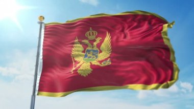 Karadağ bayrağı 3d işleme video döngü sorunsuz. 3 in 1: luma mat Ae içinde kolay kırpma için olarak izole üzerinde yeşil ekran ve alfa kanalı içerir. Güzel Tekstil Kumaş kumaş döngü sallayarak