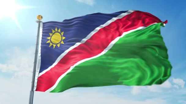 Namibya Bayrak Işleme Video Döngü Sorunsuz Luma Mat Içinde Kolay — Stok video
