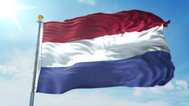 Hollanda bayrağı 3d işleme video döngü sorunsuz. 3 in 1: luma mat Ae içinde kolay kırpma için olarak izole üzerinde yeşil ekran ve alfa kanalı içerir. Güzel Tekstil Kumaş kumaş döngü sallayarak