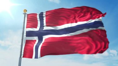Norveç bayrağı 3d işleme video döngü sorunsuz. 3 in 1: luma mat Ae içinde kolay kırpma için olarak izole üzerinde yeşil ekran ve alfa kanalı içerir. Güzel Tekstil Kumaş kumaş döngü sallayarak