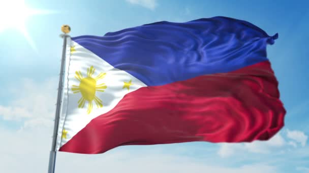 Philippines Drapeau Boucle Transparente Rendu Vidéo Comprend Isolé Sur Écran — Video