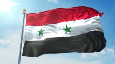 Suriye bayrağı 3d işleme video döngü sorunsuz. 3 in 1: luma mat Ae içinde kolay kırpma için olarak izole üzerinde yeşil ekran ve alfa kanalı içerir. Güzel Tekstil Kumaş kumaş döngü sallayarak