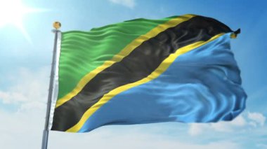 Tanzanya bayrak 3d işleme video döngü sorunsuz. 3 in 1: luma mat Ae içinde kolay kırpma için olarak izole üzerinde yeşil ekran ve alfa kanalı içerir. Güzel Tekstil Kumaş kumaş döngü sallayarak