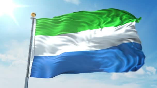 Sierra Leona Bandera Bucle Sin Costuras Renderizado Vídeo Incluye Aislado — Vídeos de Stock