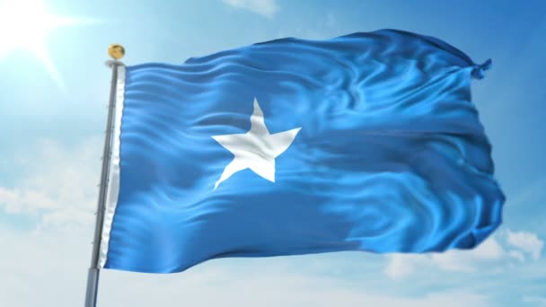 Somalia Flagga Sömlös Looping Rendering Video Omfattar Isolerade Grön Skärm — Stockvideo