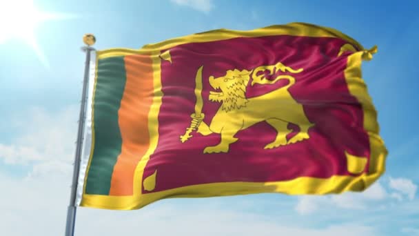 Sri Lanka Drapeau Boucle Transparente Rendu Vidéo Comprend Isolé Sur — Video