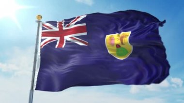 Turks ve Caicos Adaları bayrağı 3d işleme video döngü sorunsuz. 3 in 1: luma mat Ae içinde kolay kırpma için olarak izole üzerinde yeşil ekran ve alfa kanalı içerir. Güzel Tekstil Kumaş kumaş döngü sallayarak
