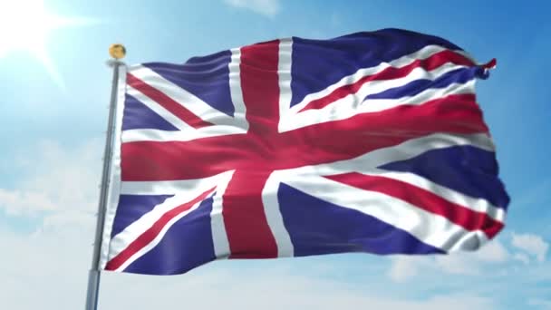 United Kingdom Flagge Nahtlose Looping Rendering Video Enthält Isoliert Auf — Stockvideo