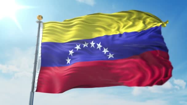 Vlag Van Venezuela Naadloze Looping Rendering Video Omvat Geïsoleerd Groen — Stockvideo