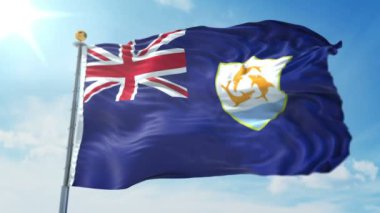 Anguilla bayrak 3d işleme video döngü sorunsuz. 3 in 1: luma mat Ae içinde kolay kırpma için olarak izole üzerinde yeşil ekran ve alfa kanalı içerir. Güzel Tekstil Kumaş kumaş döngü sallayarak