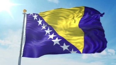 Bosna-Hersek bayrağı 3d işleme video döngü sorunsuz. 3 in 1: luma mat Ae içinde kolay kırpma için olarak izole üzerinde yeşil ekran ve alfa kanalı içerir. Güzel Tekstil Kumaş kumaş döngü sallayarak