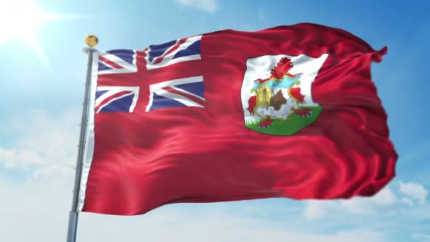 Drapeau Des Bermudes Boucle Transparente Rendu Vidéo Comprend Isolé Sur — Video