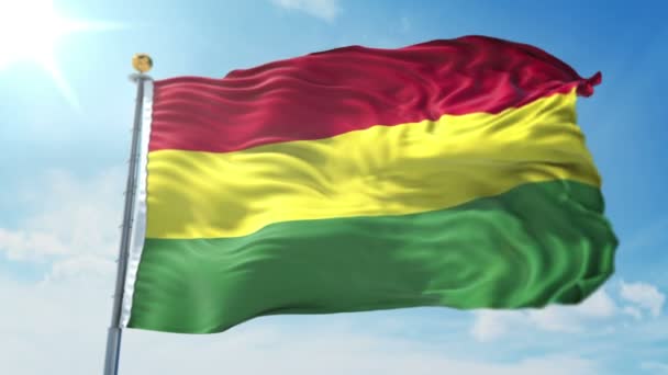 Bandeira Bolívia Sem Costura Looping Renderização Vídeo Inclui Isolado Tela — Vídeo de Stock